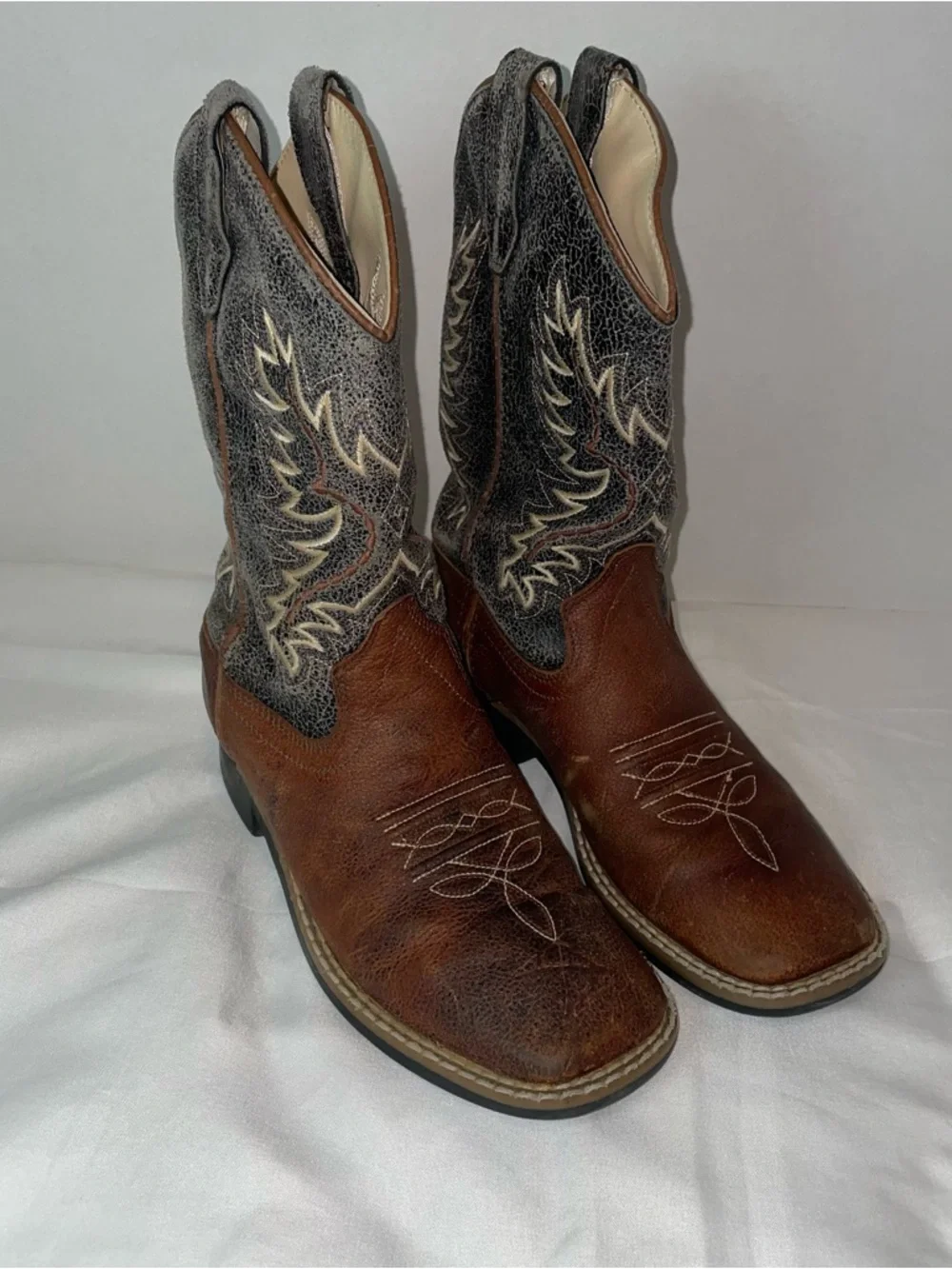 Cody James Western‎ Cowboy Leather Boots RYDER Boys 2D Brown Leather BBSC 1910